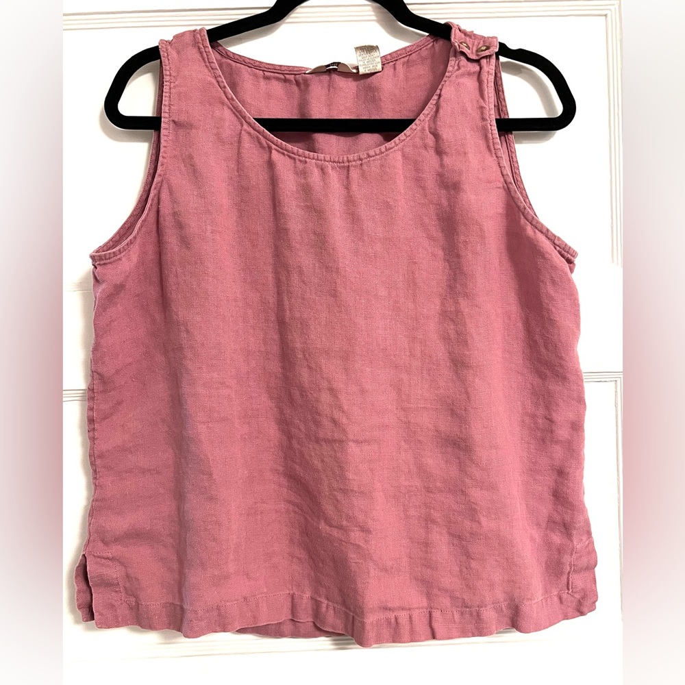 J.Jill linen tank with button detail